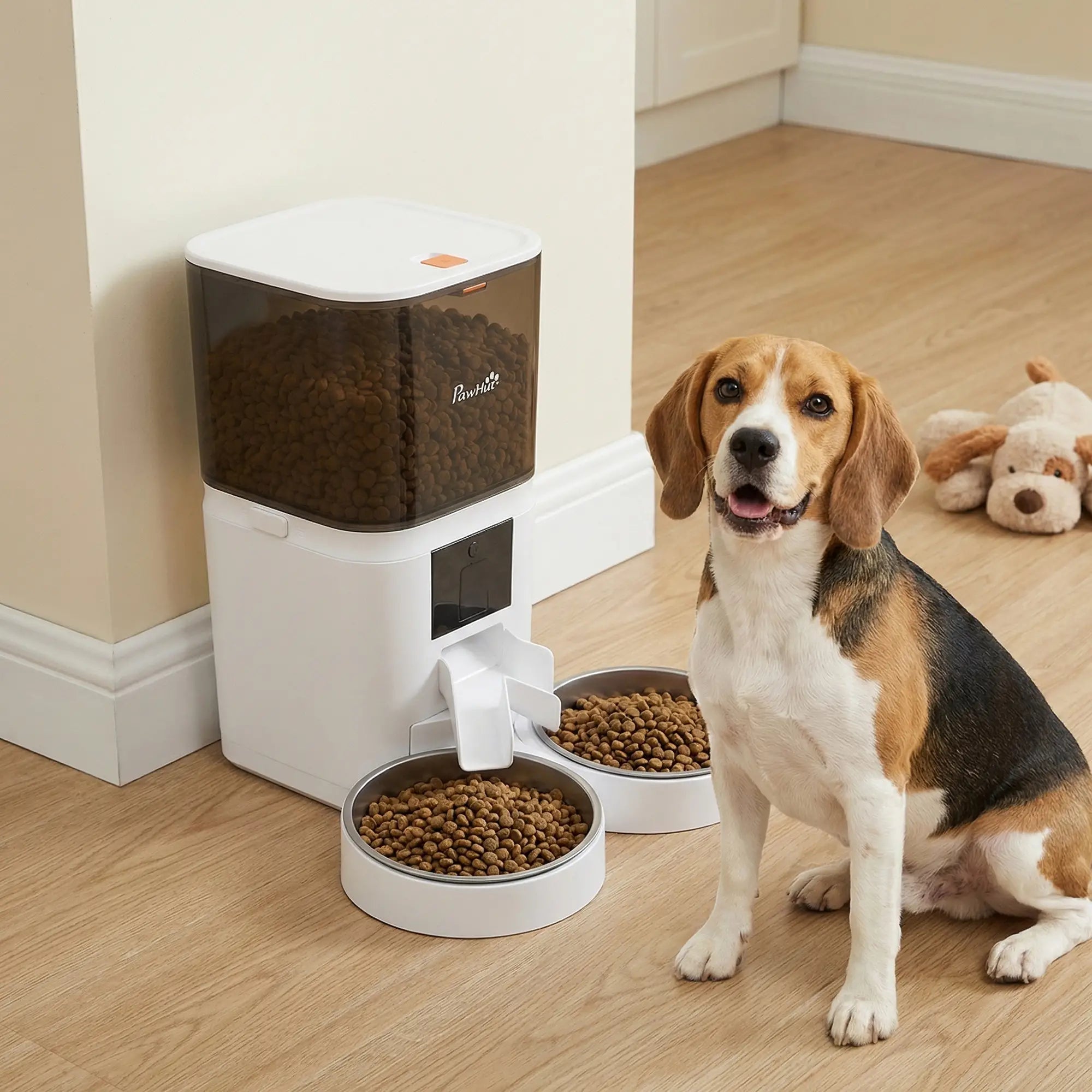 Comedero Automático Inteligente WiFi 6L para Perros y Gatos | Control desde el Móvil, Doble Cuenco y Alimentación Programable