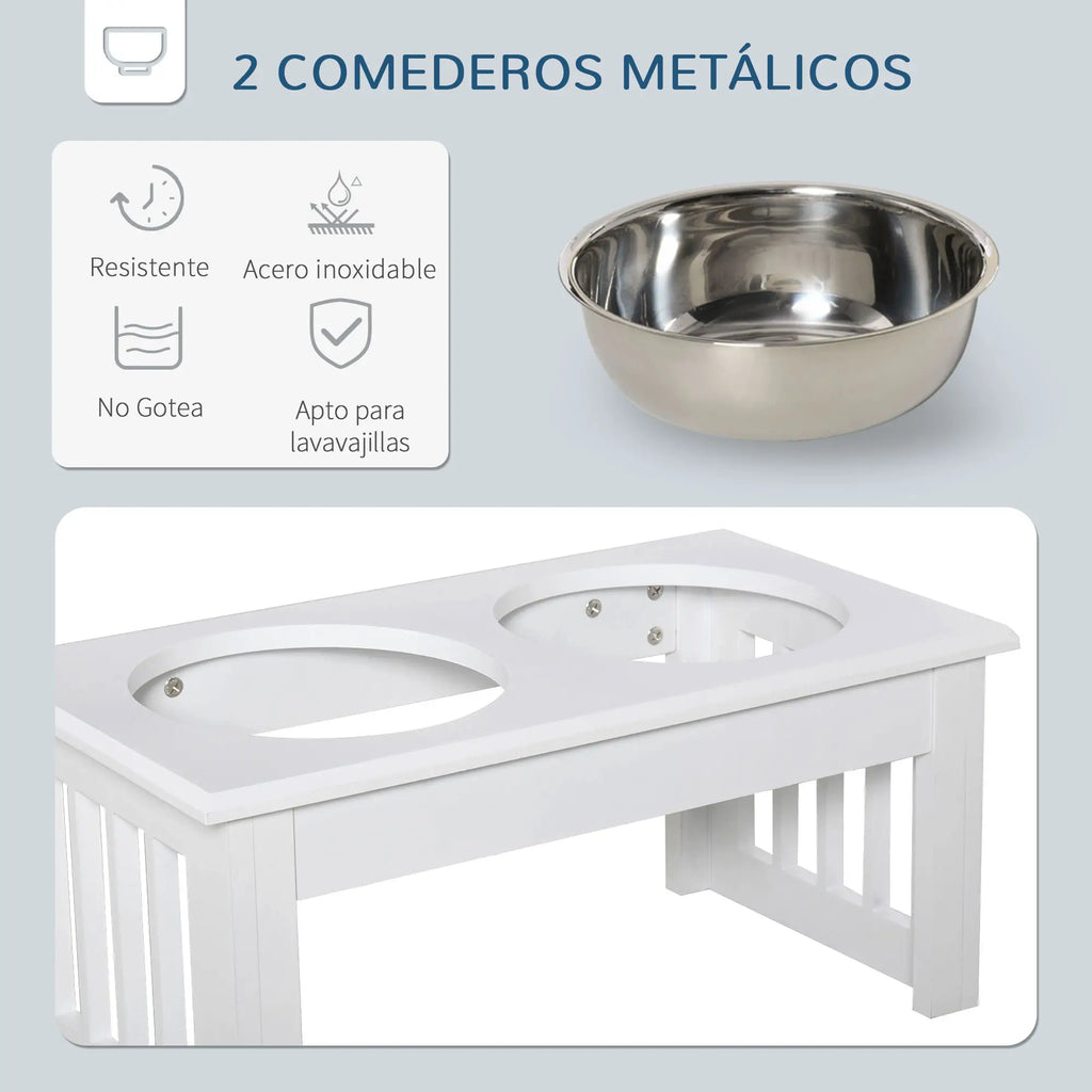 Comedero Elevado para Perros con 2 Cuencos de Acero Inoxidable | Diseño Elegante para una Alimentación Más Cómoda y Saludable