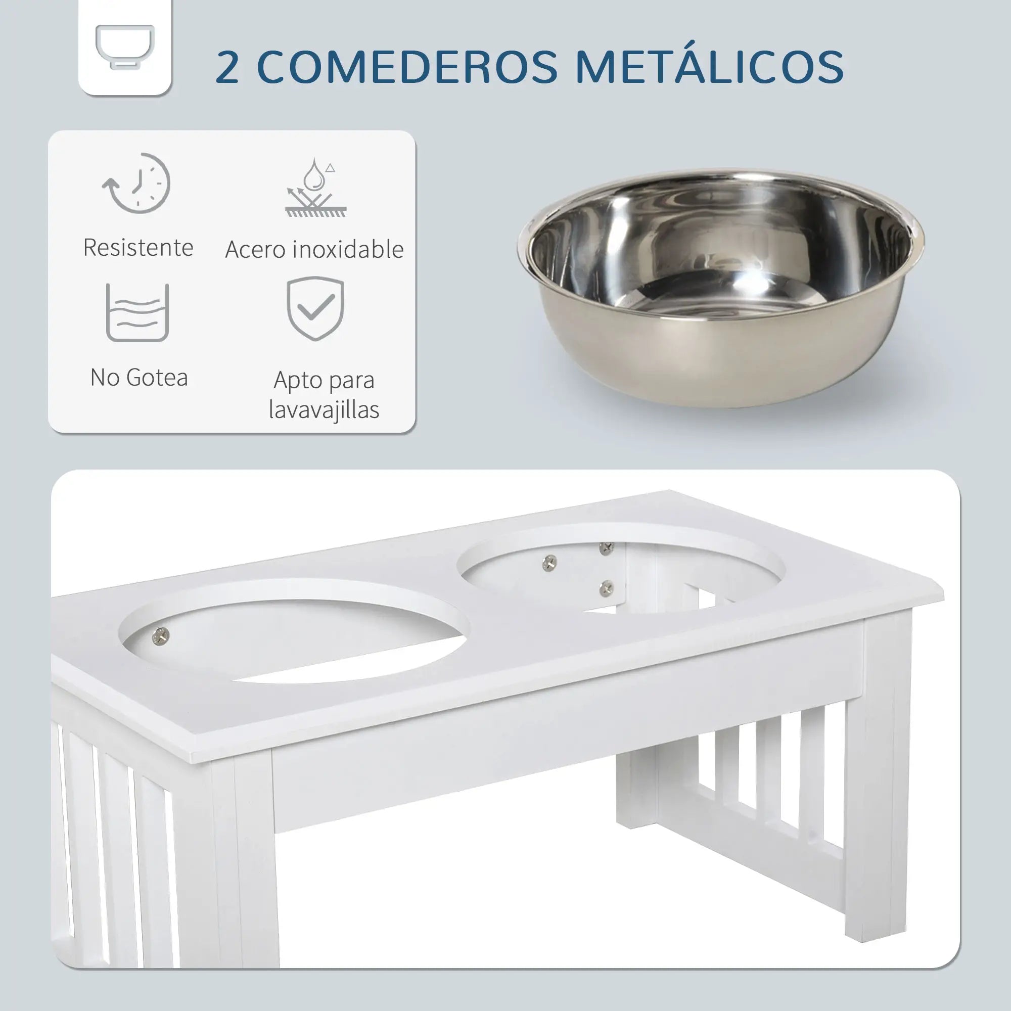 Comedero Elevado para Perros con 2 Cuencos de Acero Inoxidable | Diseño Elegante para una Alimentación Más Cómoda y Saludable