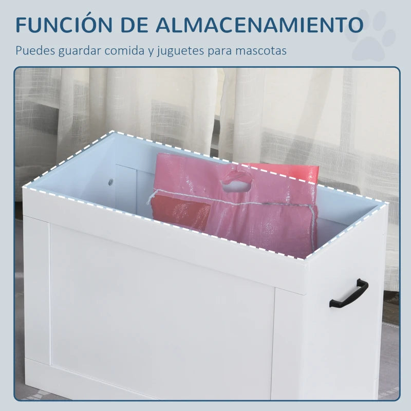 Comedero Elevado para Perros Grandes con Almacenamiento Oculto | 2 Cuencos de Acero Inoxidable de 2L | Disponible en Marrón, Gris y Blanco